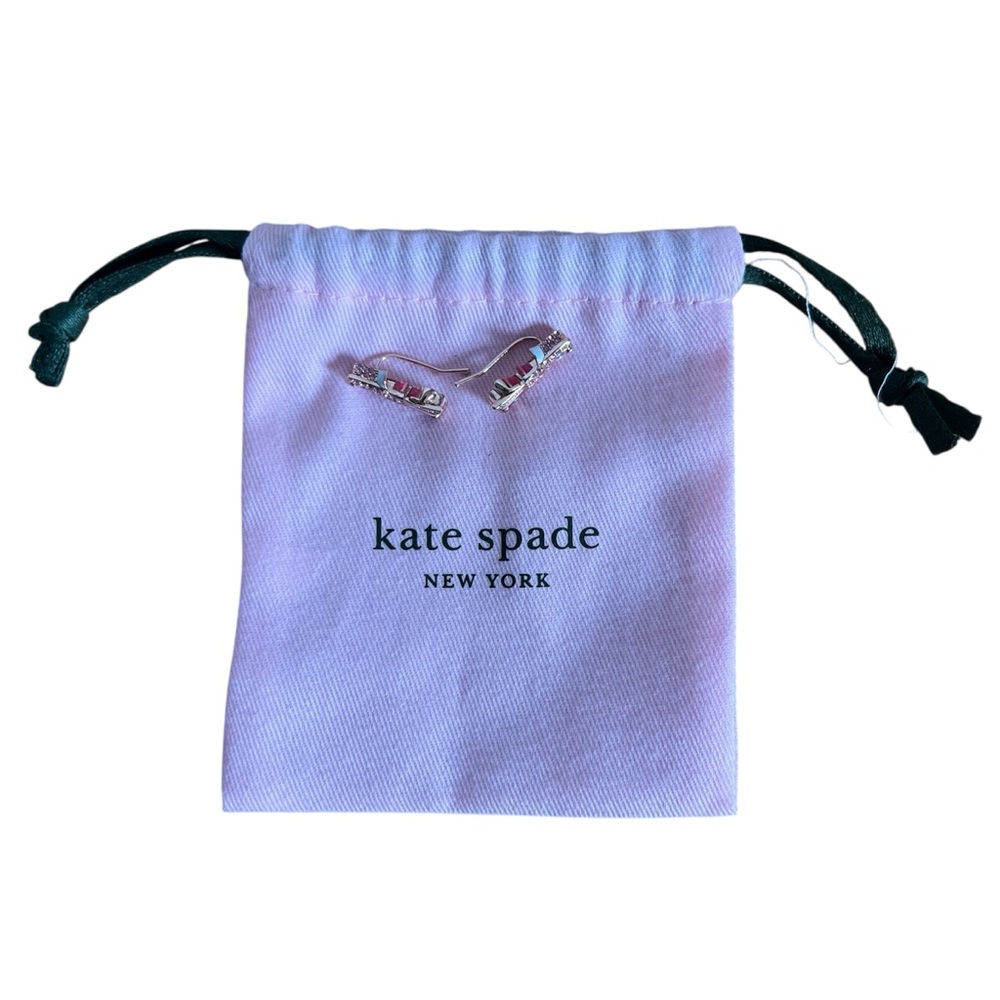 Kate Spade Yous Truly Car Pink Vintage Retro Hook Earrings
